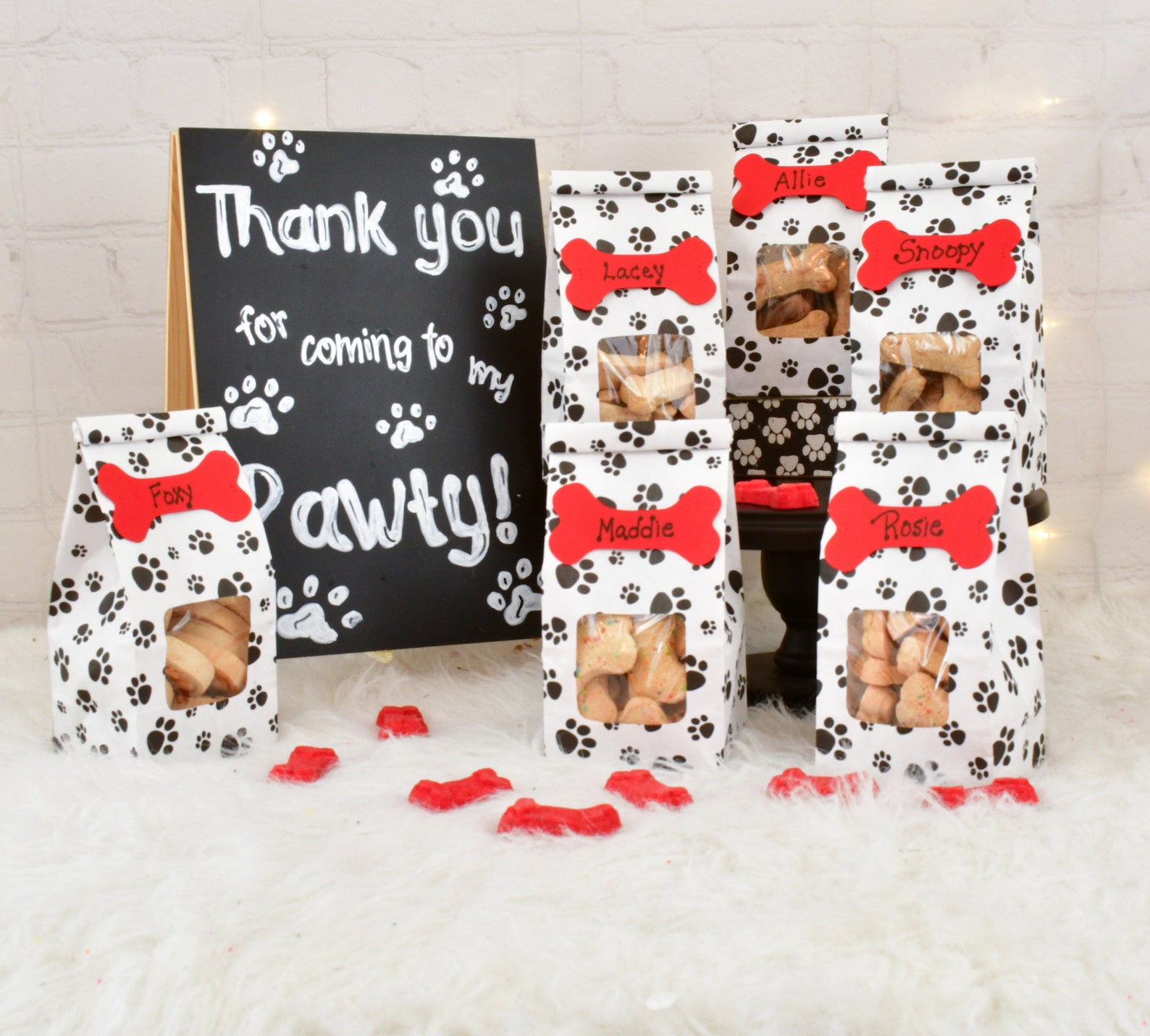 Paw Print Party Favor Bags for Dog Birthday Party Puppy Etsy