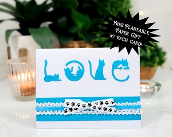 Cat Sympathy Card, Pet Loss Condolence, Handmade Greeting Card