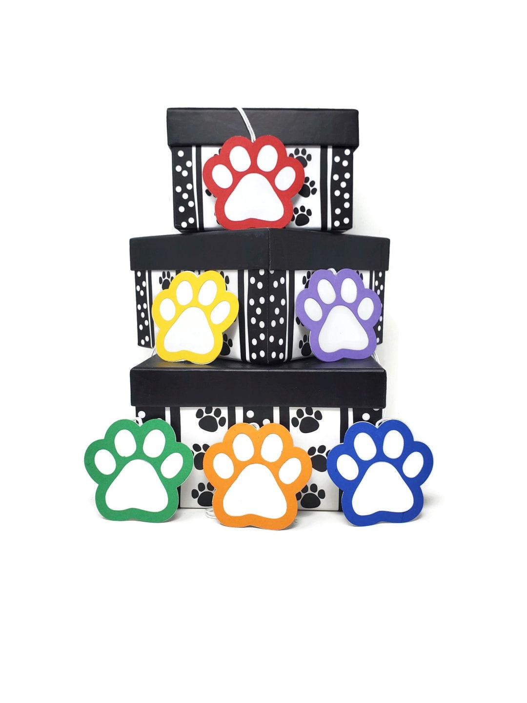 rainbow-paw-print-gift-tags-set-of-6-dog-birthday-party-favors-etsy