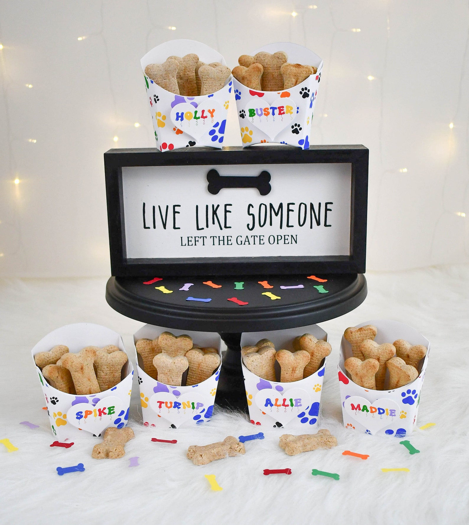 Rainbow Dog Party Favors Paw Print Party Favors Dog Party Etsy