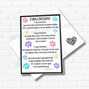 Pet Loss Card, Poem for Dog Sympathy, Plantable Paper Gift, Multi-card Discount