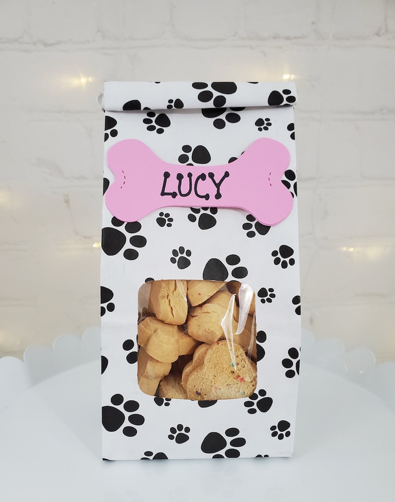 Paw Print Favor Bag for Dog Birthday Party, Set of 6, Puppy Party, Dog Party Goody Bag image 6