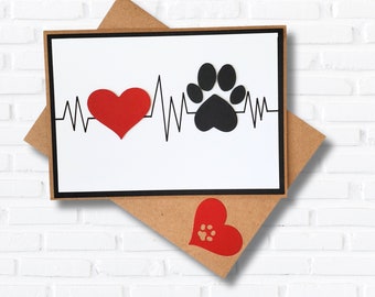 Dog Sympathy Card, Pet Memorial, Seed Paper Hearts