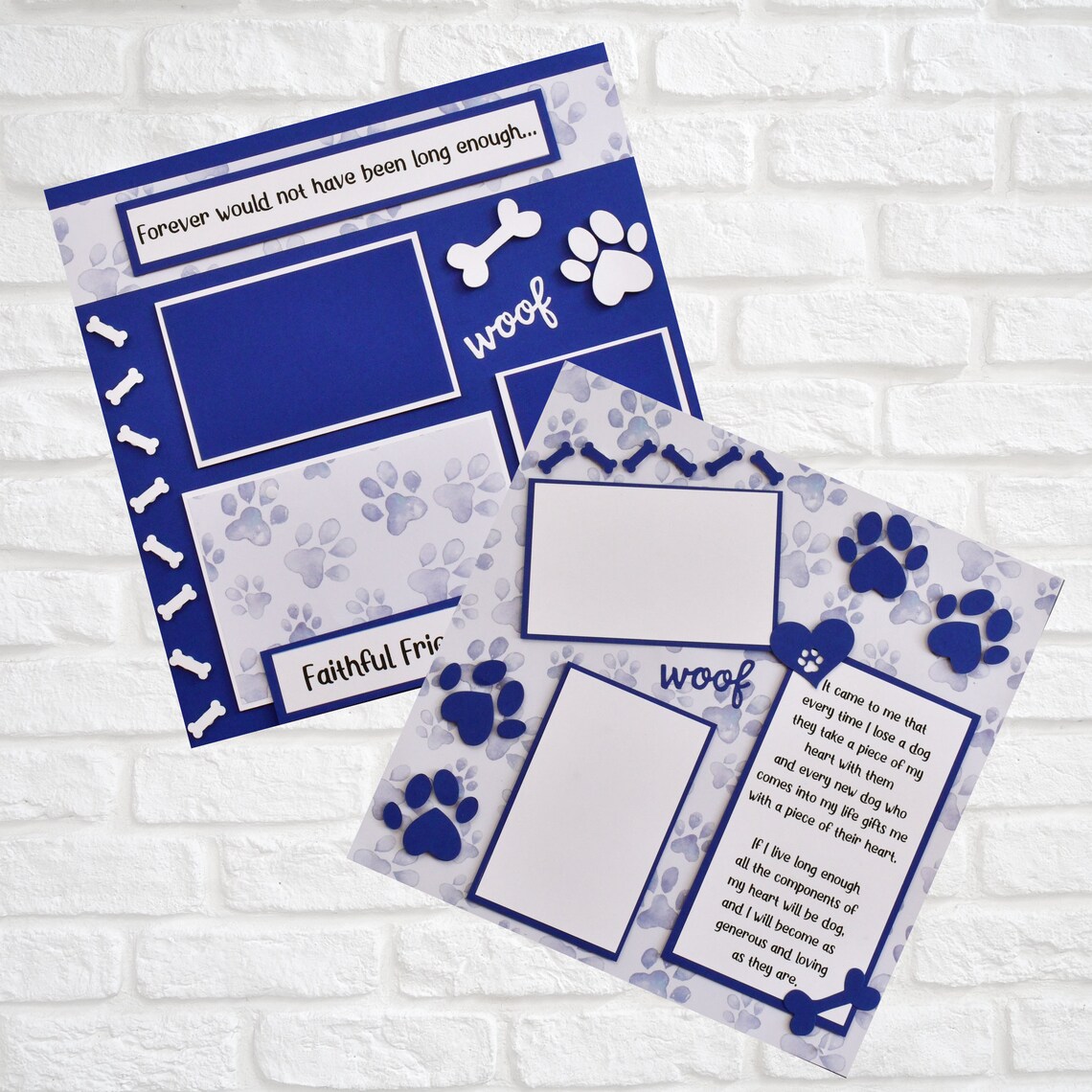 Dog Memorial Premade Scrapbook Page 12x12 2 Pages Scrapbook Etsy