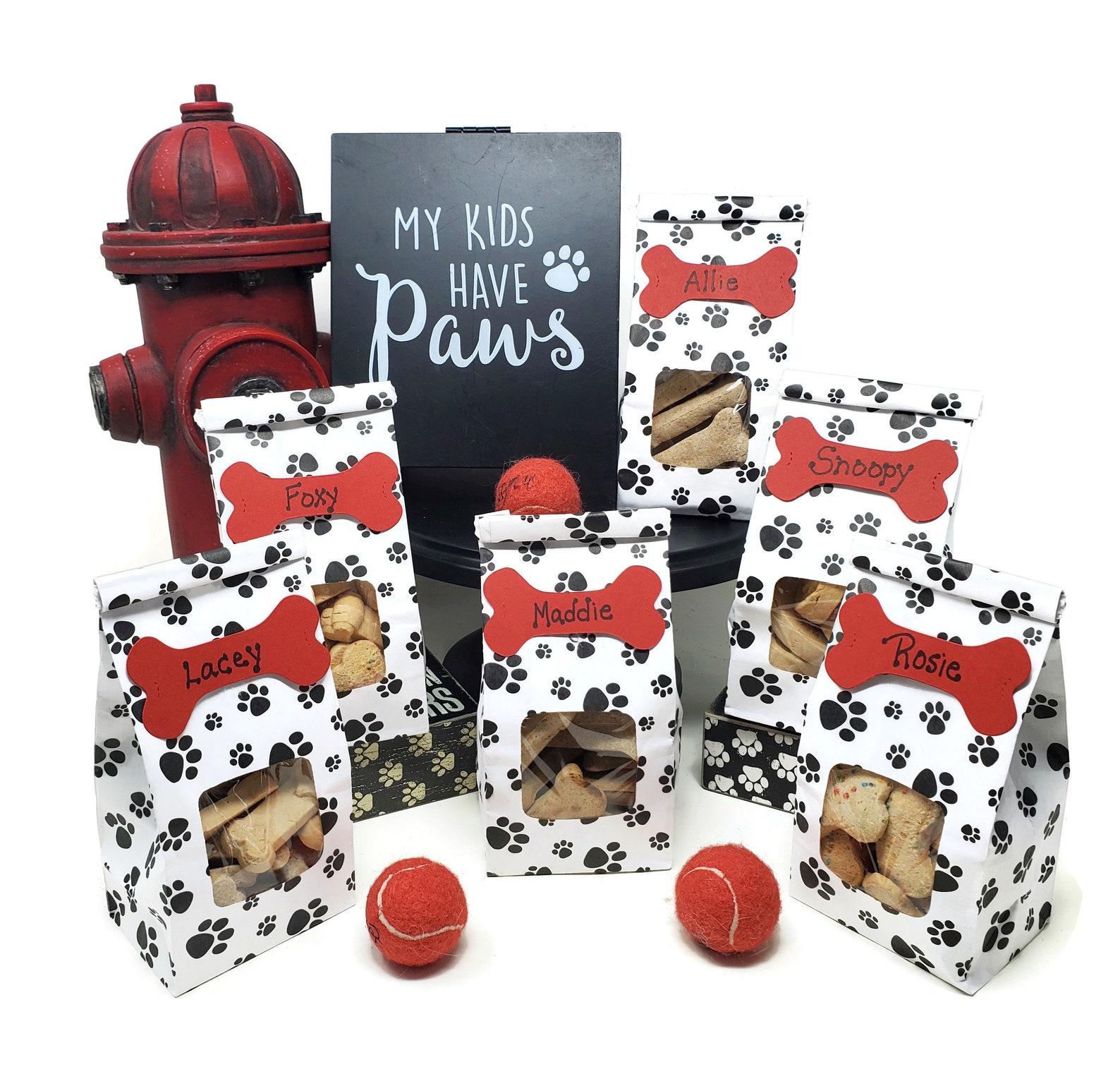 Paw Print Party Favor Bags for Dog Birthday Party Puppy Etsy