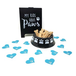 Blue Paw Print Table Confetti for Dog Birthday Party, Puppy Birthday, Dog Party Favors