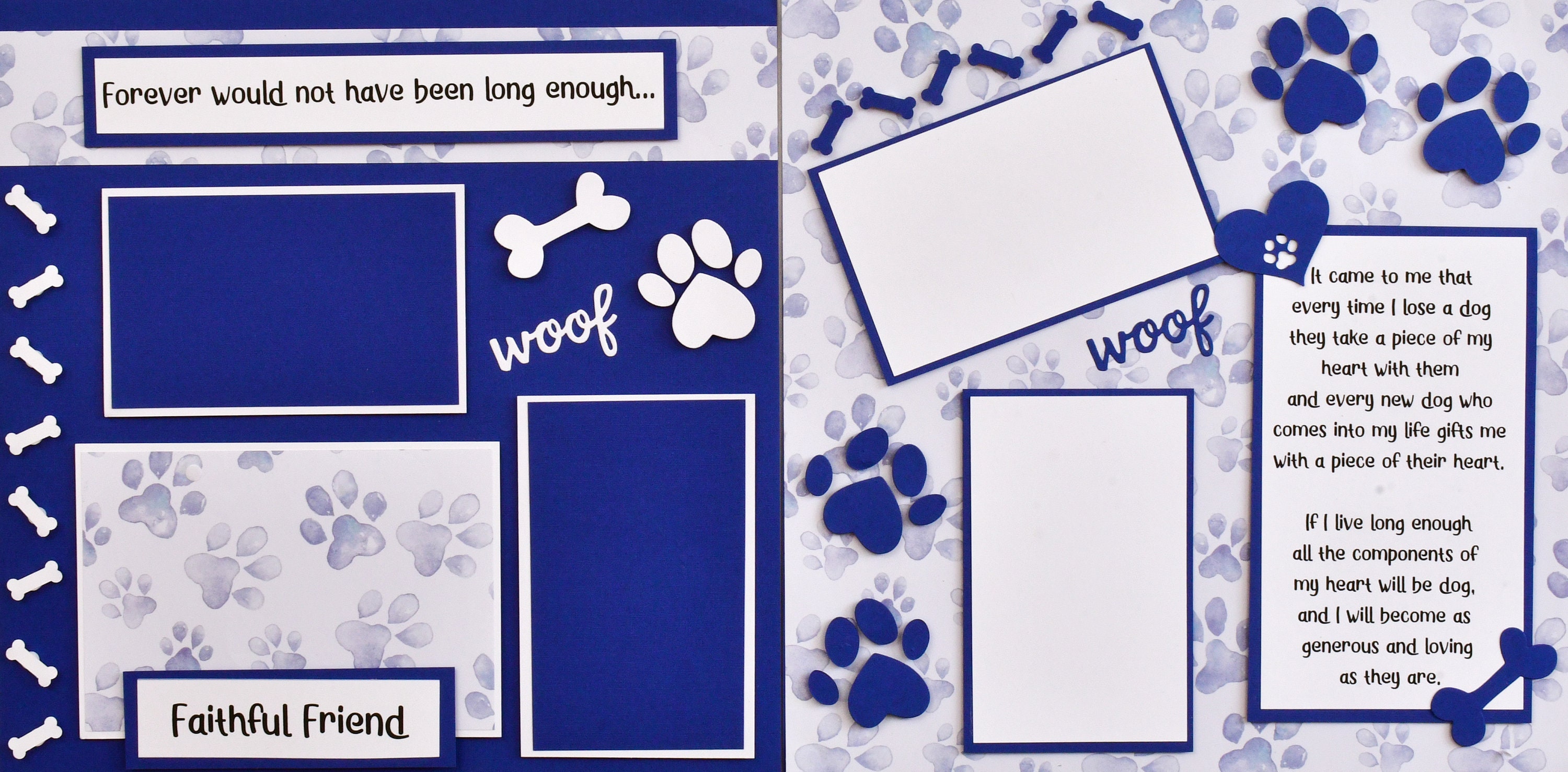 Dog Memorial Premade Scrapbook Page 12x12 2 Pages Scrapbook Etsy