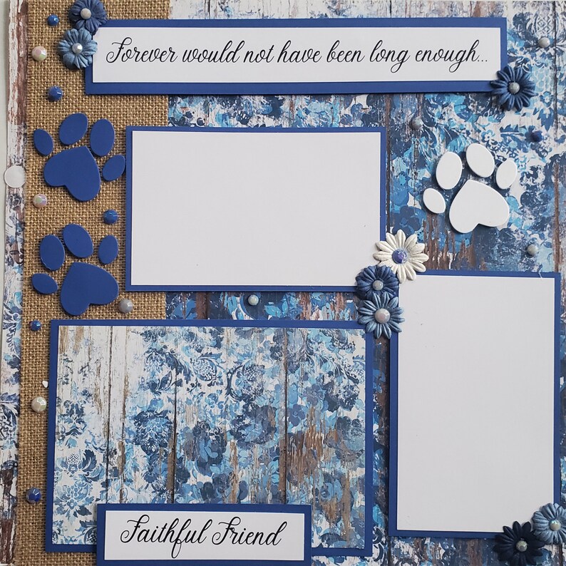 Dog Memorial Premade Scrapbook Page 12x12 2 Pages Scrapbook Etsy