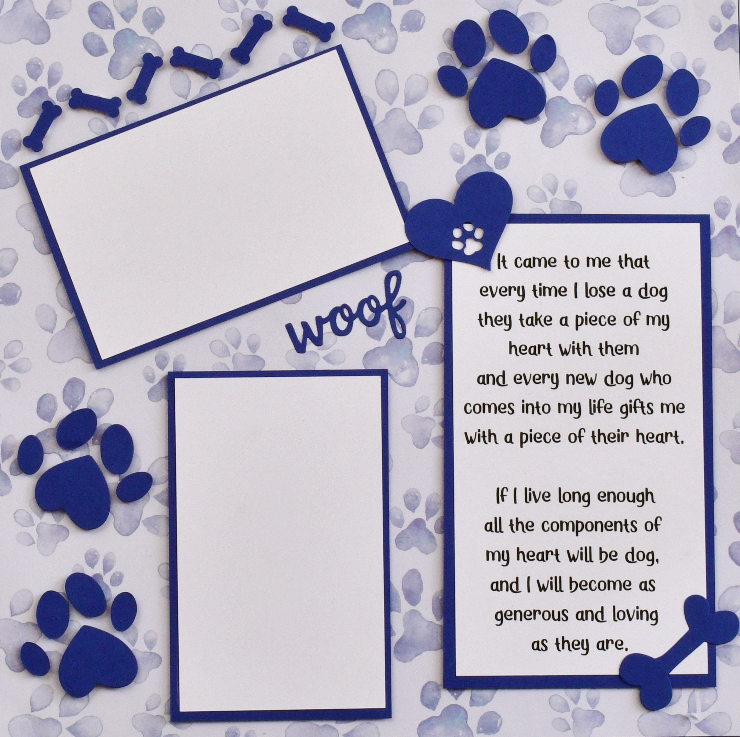 Dog Memorial Premade Scrapbook Page 12x12 2 Pages Scrapbook Etsy