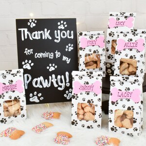 Paw Print Favor Bag for Dog Birthday Party, Set of 6, Puppy Party, Dog Party Goody Bag image 8