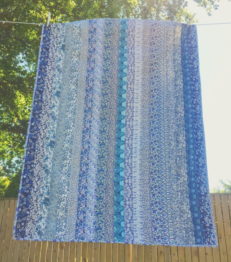 Liberty Of London Magical Blue Patchwork Quilt Cover Etsy
