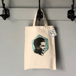 Sac à livre , Sac de lecture , Tote bag , Petit sac à livre , Sac de lecture, Simone de Beauvoir illustration , Sac féministe ,Québec