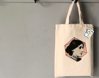 Sac à livre Virginia Woolf , Sac de lecture , Tote bag , Petit sac à livre , Sac de lecture,  illustration , Sac féministe ,Québec