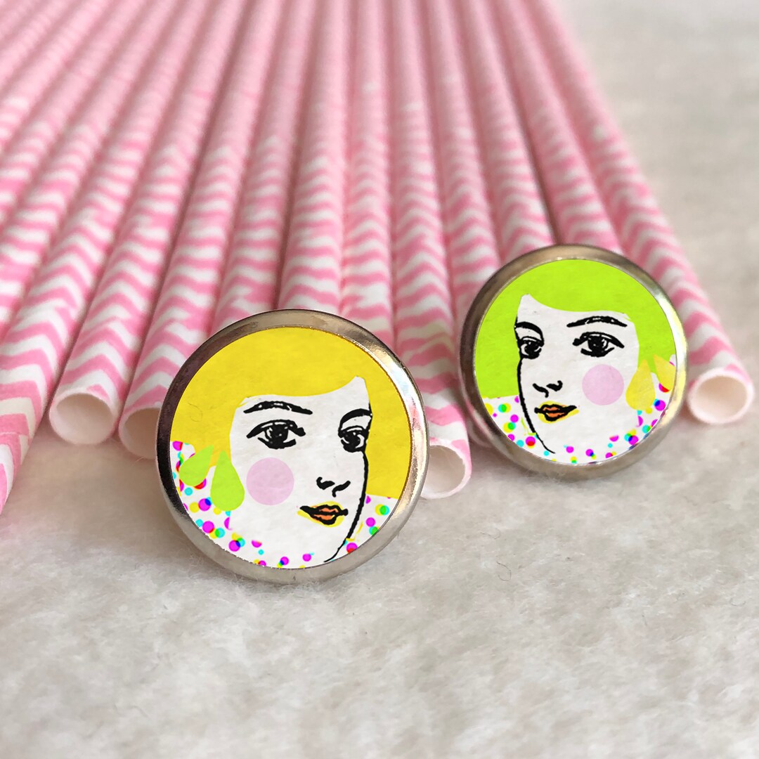 Lemonade Earrings /fruit Earrings/ Funky Summer/ Stud Earrings