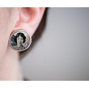Boucle d’oreille Emily Dickinson, Poésie, Poète américaine, littérature, Cadeau femme,libraire,Féministe, Bijoux poète, katy Lemay Tablewear