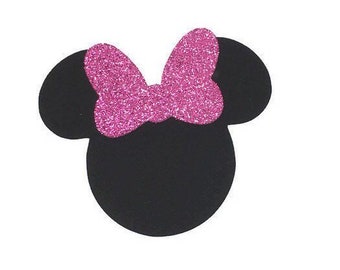 Glitter Minnie Die Cuts, Mrs. Mouse Die Cut, Mouse Head Paper Punch, Cardstock, Paper Bows