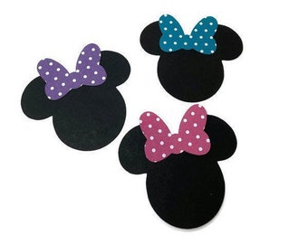 Polka Dot Bow Minnie Die Cuts, Mickey Mouse Die Cut, Mouse Head Paper Punch, Cardstock, Paper Bows, Multiple Sizes and Colors