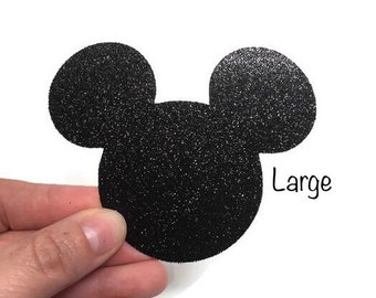 Glitter Mickey Die Cuts, Mr. Mouse Die Cut, Mouse Head Paper Punch, Cardstock