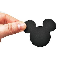 60 Small Mickey Die Cuts, Mr. Mouse Die Cut, Mouse Head Paper Punch, Cardstock