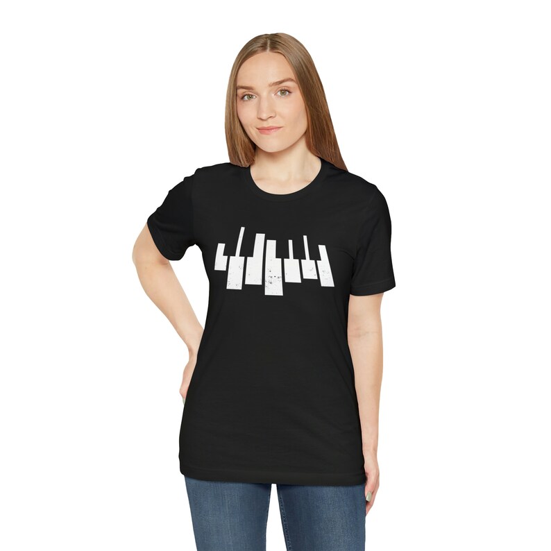 Piano Key T-Shirt Gift for Piano Player Simple Classic T Shirt Keyboard Piano Organ Players image 3