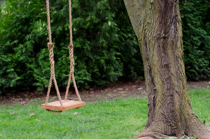 Wooden Swing Tree Swing Old Fashioned Tree Swing Wood Etsy