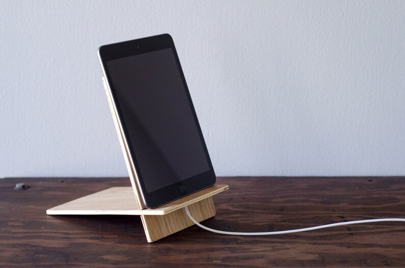 Wooden iPad mini stand iPad stand iPad Mini Docking Station Etsy