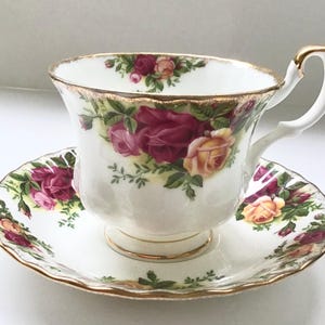 Teacup and Saucer Gorgeous Vintage Royal Albert Old Country Roses The Epitome Of Fine Dining Made in England