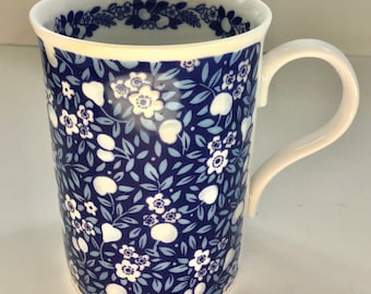 Vintage Crown Trent Fine Bone China Blue And White Mug