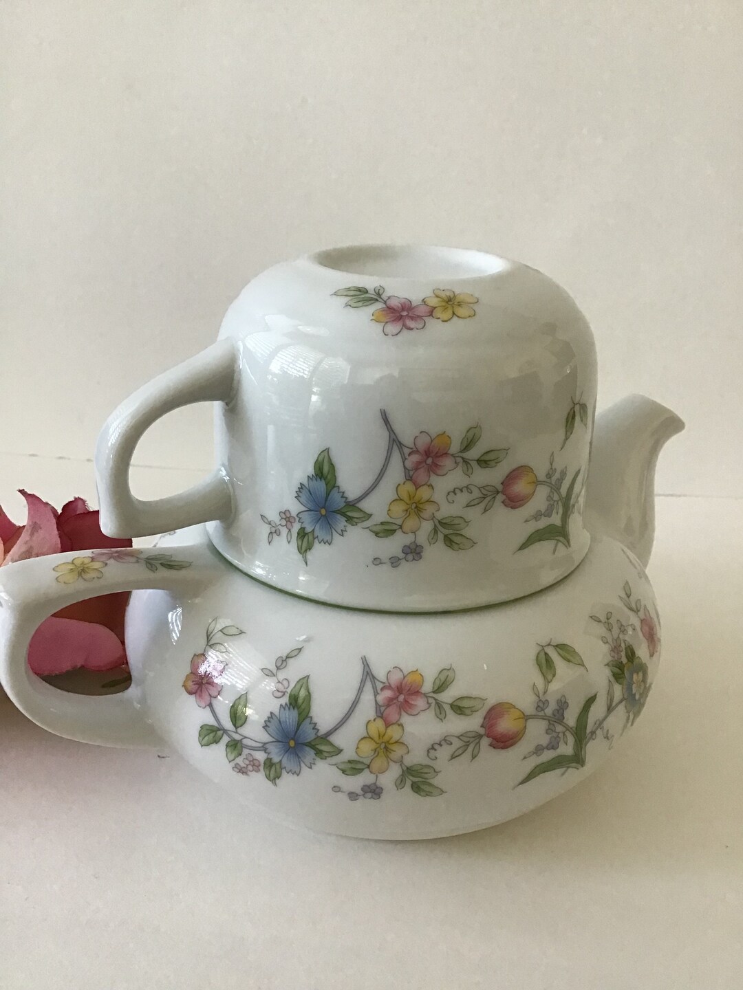 Tea for One Vintage Teapot and Teacup Combo From Andrea by Etsy