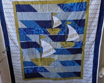 Appliqued Sailboat Quilt