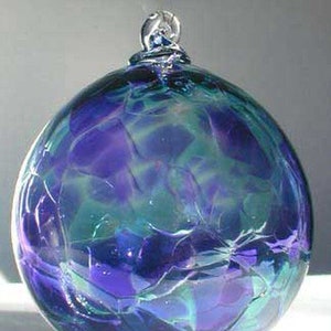 Hand Blown Glass Ball Ornament: Colorado Rocky Mountain Art
