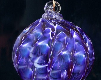 Blown Glass Christmas Ball Ornament: Handmade Colorado Art