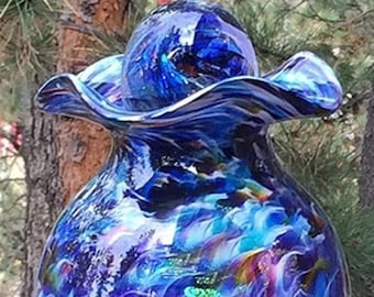 Glass Urns  ~ Exquisitely hand crafted, signed and dated by renowned Glass Artisan, White Elk