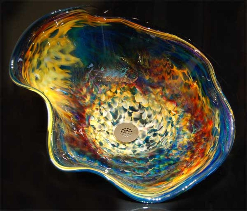 Glass Vessel Sink Glass Sink Blown Glass Sink Glass Bathroom Sink Glass Sink Bowls Glass Basin Sink Custom Glass Sink