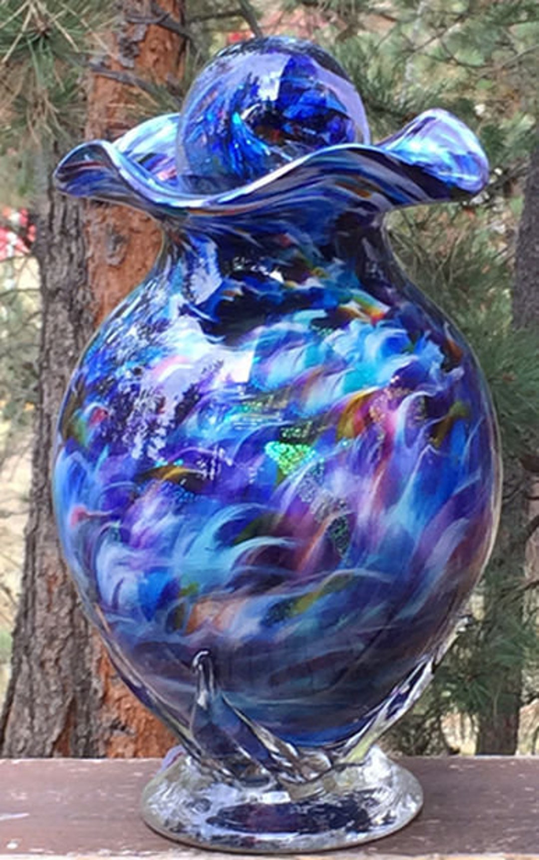 Urns for Ashes Glass Urn Blown Glass Urn Hand Blown Urn Glass Blown Urn