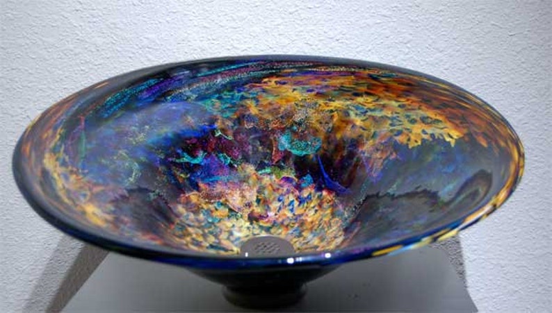 Glass Vessel Sink Glass Sink Blown Glass Sink Glass Bathroom Sink Glass Sink Bowls Glass Basin Sink Custom Glass Sink