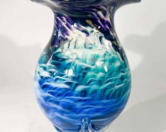 Hand Blown Glass Cremation Urn for Ashes – Artistic Memorial Urn