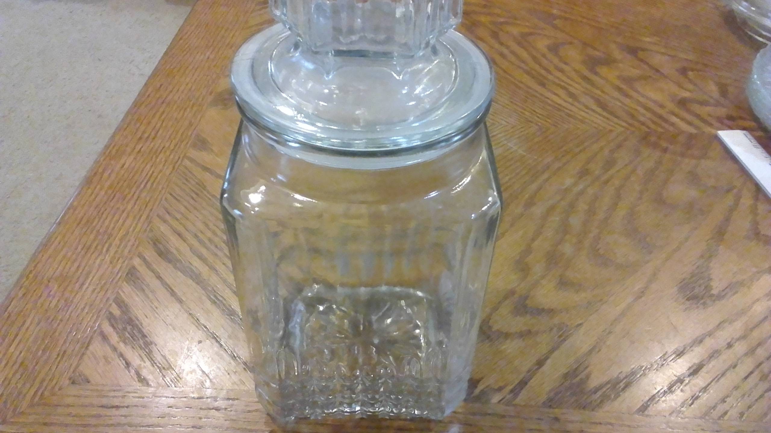 Vintage Square Glass Kitchen Storage Jar