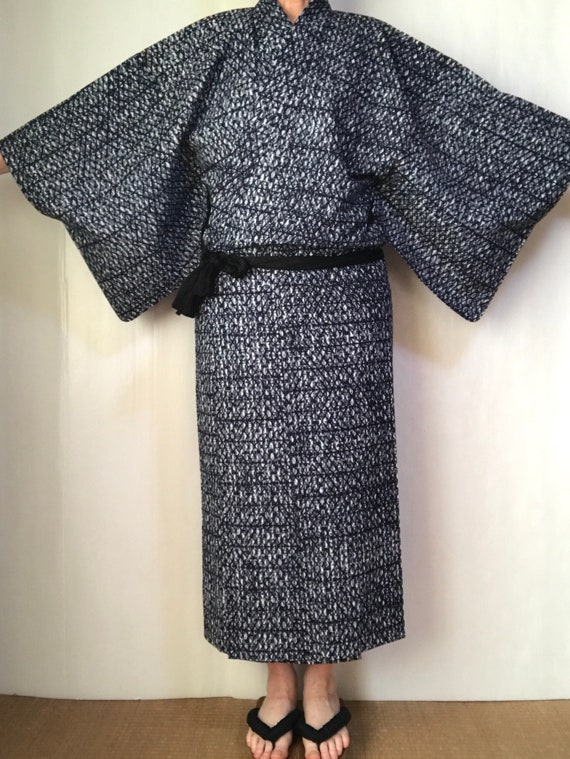 Kimono Robe Japanese Yukata Cotton Dressing Gown M