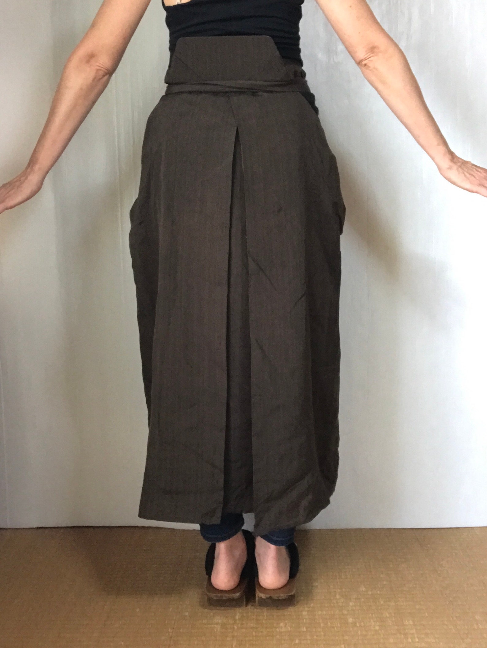 Hakama Kimono Skirt Womens Japanese Vintage Clothing Brown Etsy