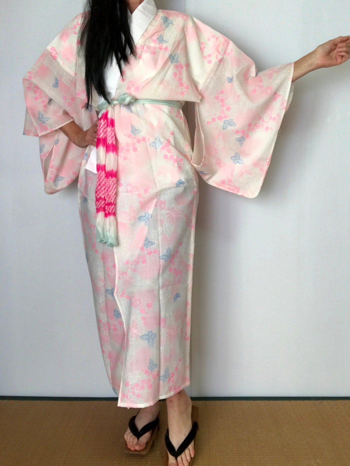 Japanese Kimono Wool Juban UnderKimono Slip Vintage Robe Etsy