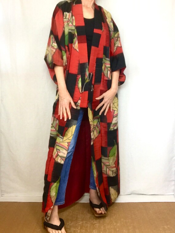 Kimono Jacket Long | Woman's Japanese Robe | Ikat… - image 5