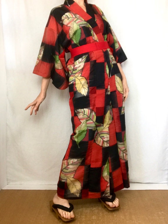 Kimono Jacket Long | Woman's Japanese Robe | Ikat… - image 4