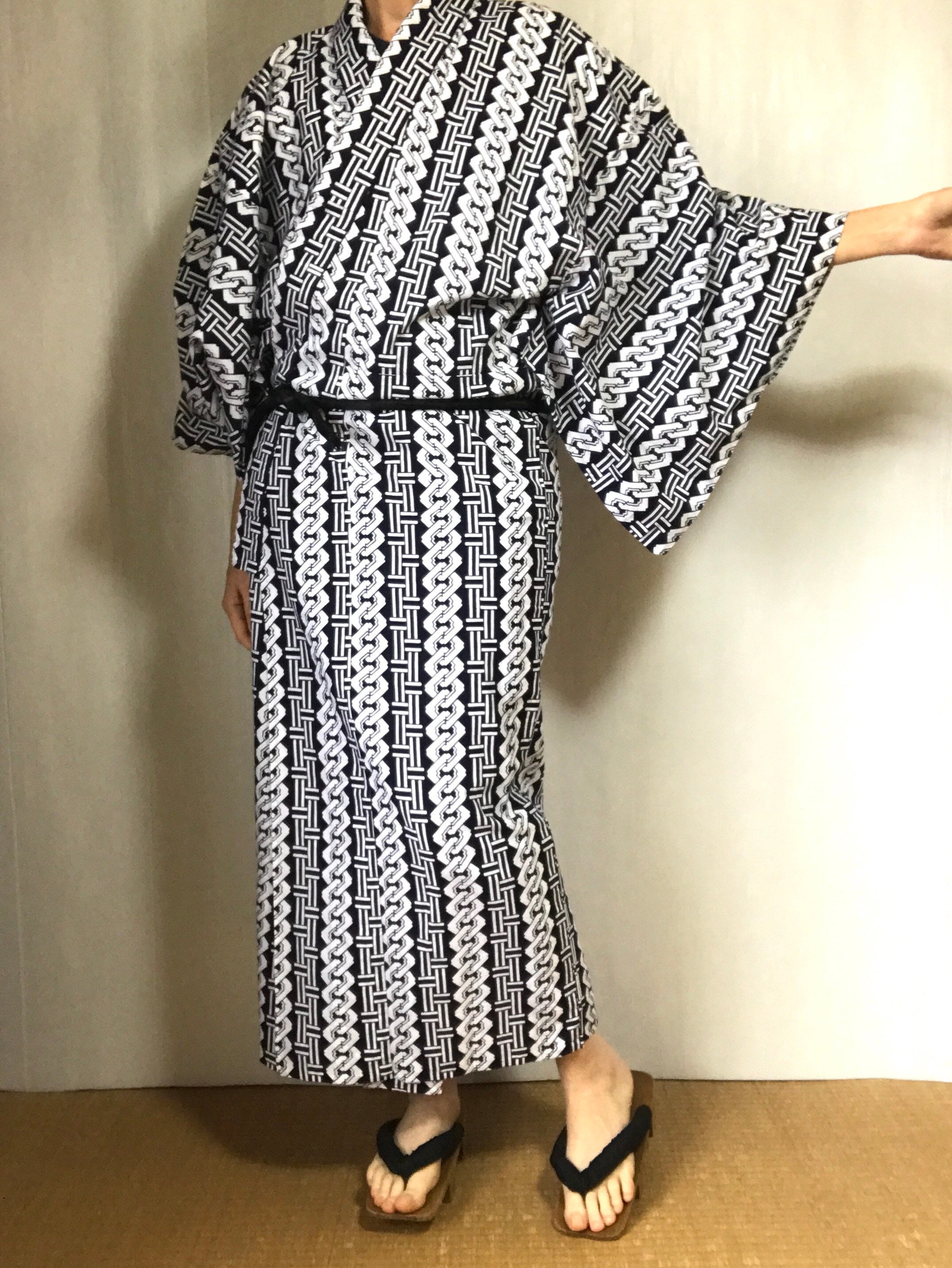 mens cotton kimono dressing gown