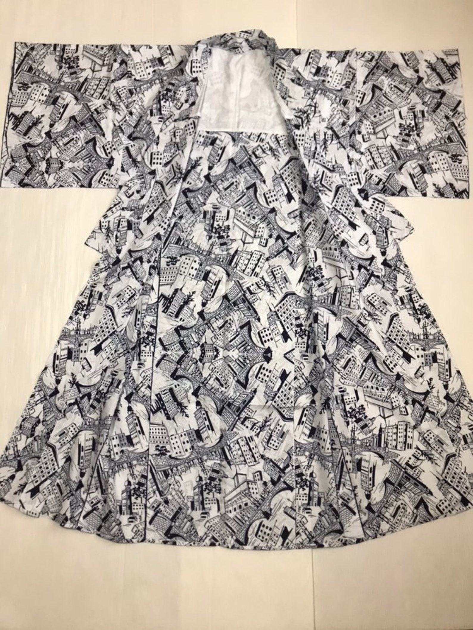 Japanese Kimono Robe Men's Cotton Yukata Blue White Etsy