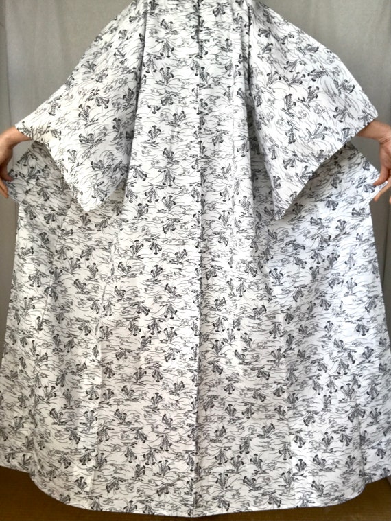 Japanese Yukata Kimono Dress White & Indigo Cotto… - image 6
