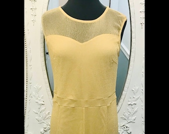 Lovely Gold Metallic candalite Mermaid Bottom Sleeveless Evening Dress Women s Large Etsy