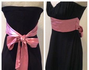 Black Sleeveless with Pink Sash Belt Party Dress by Speechless Ladies Size Small