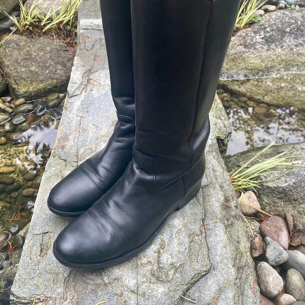 Black Leather 'Frye' Melissa Style Riding Boots Women's 6 1/2 B