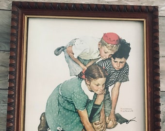 Norman Rockwell 'Knuckles Down' Framed Saturday Evening Post Canvas Print 1939